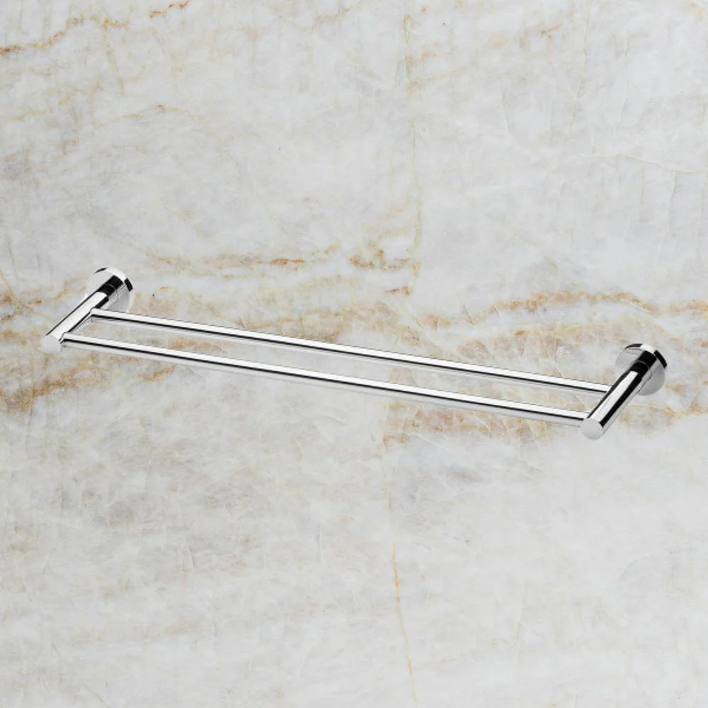 Phoenix Radii Double Towel Rail 600mm Round Plate Chrome - Image 2