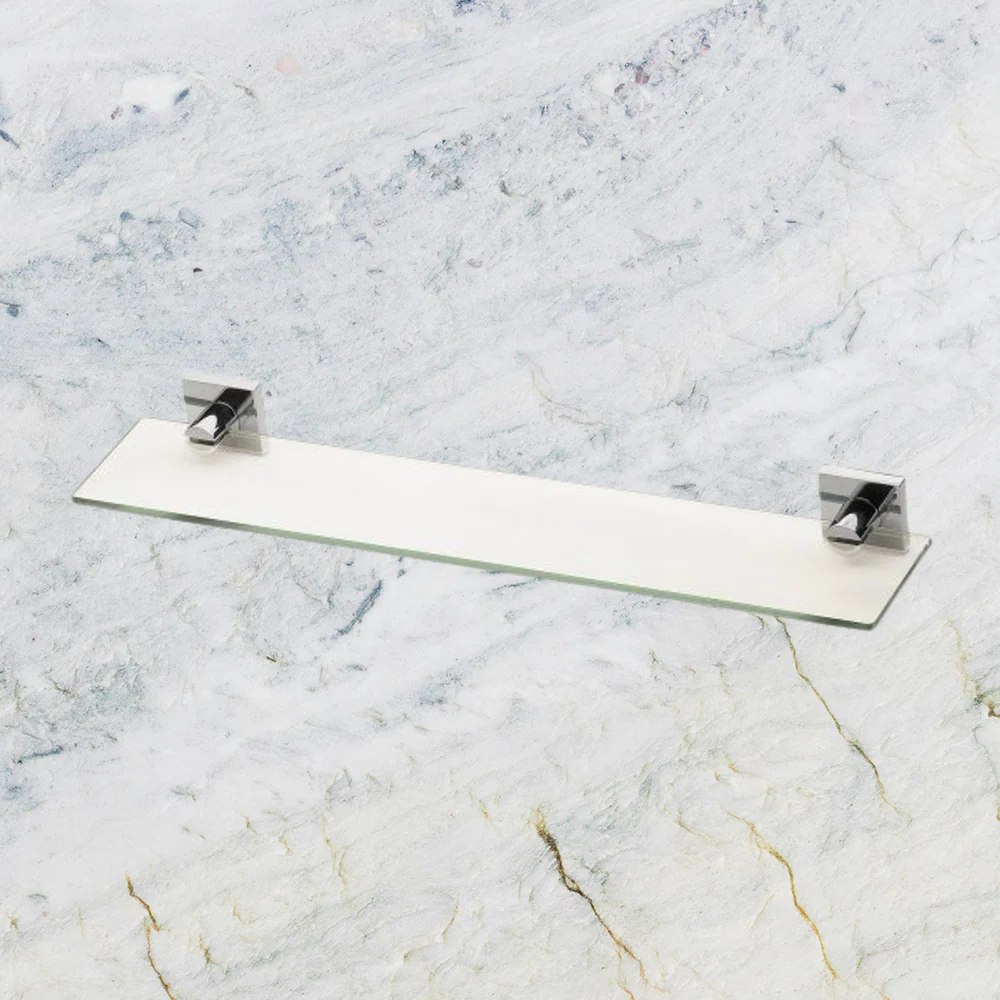 Phoenix Radii Glass Shelf Square Plate Chrome - Image 2