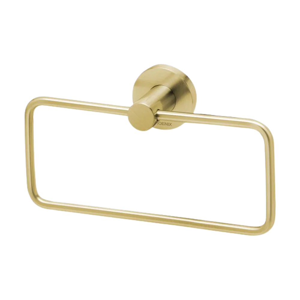 Phoenix Radii Hand Towel Holder Round Plate Brushed Gold - Image 3