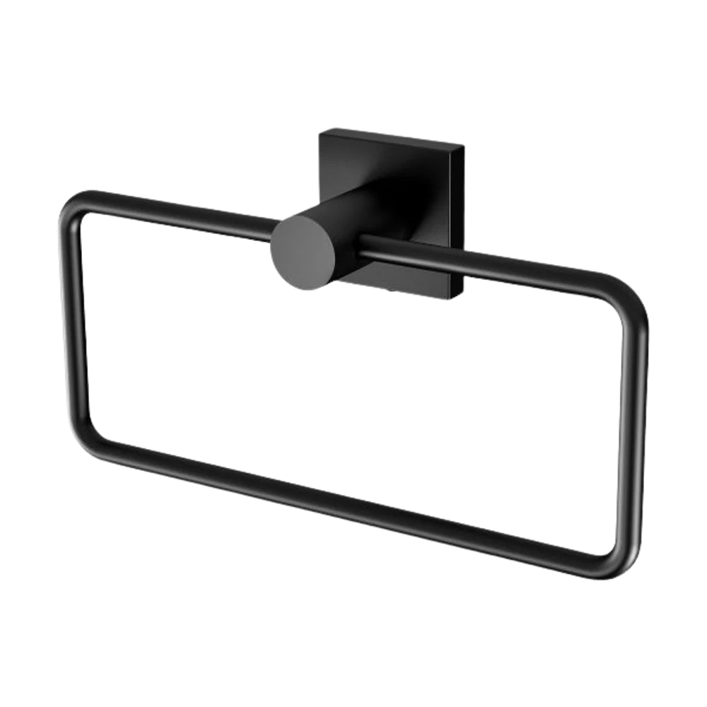 Phoenix Radii Hand Towel Holder Square Plate Matte Black