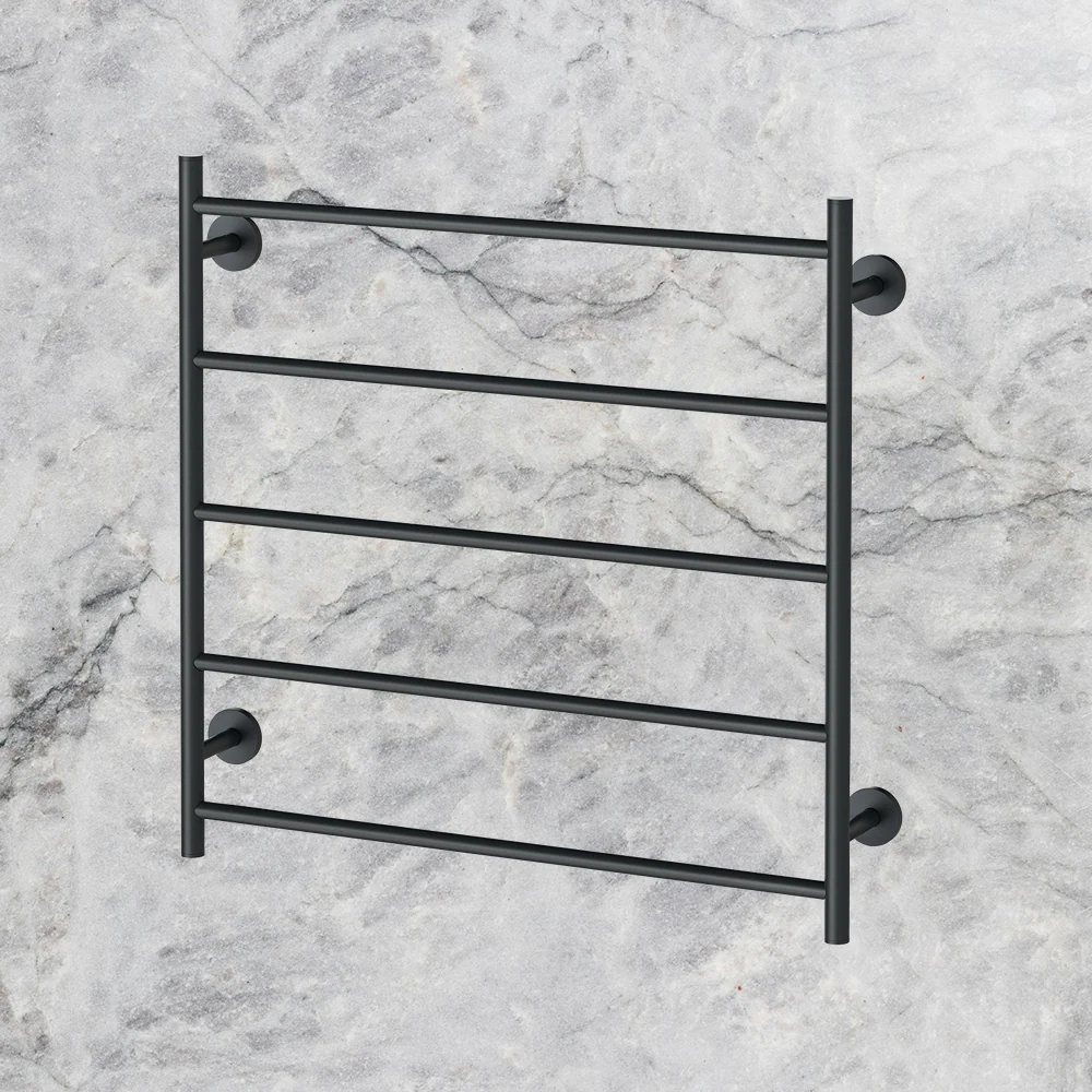 Phoenix Radii Heated Towel Ladder 750mm x 740mm Matte Black - Image 2