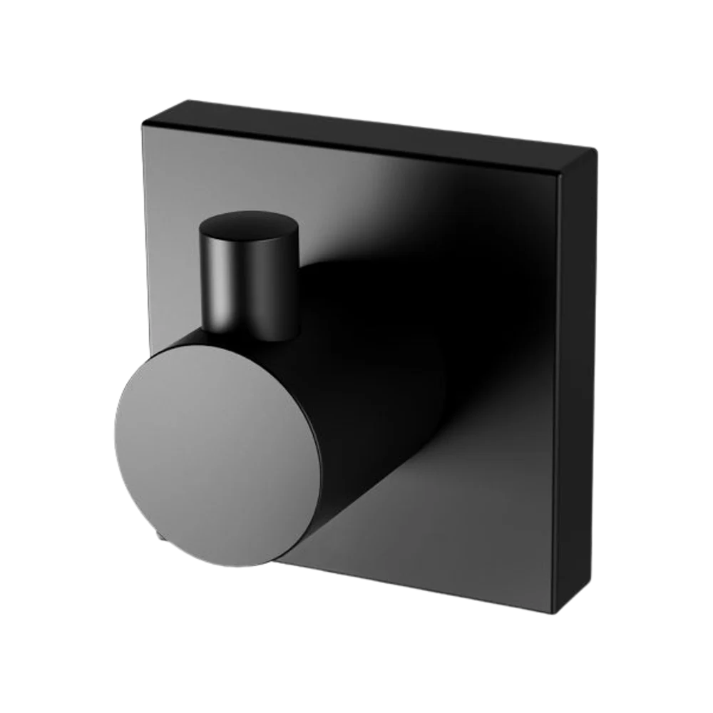 Phoenix Radii Robe Hook Square Plate Matte Black - Image 3