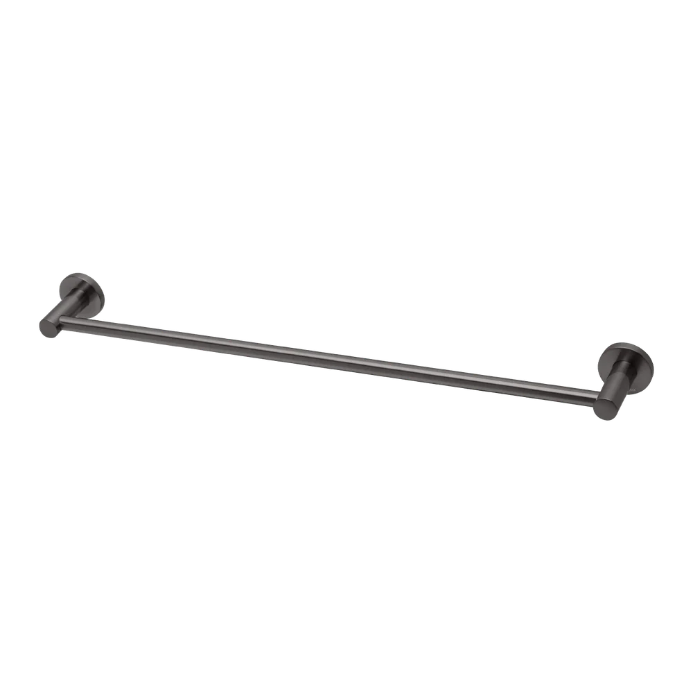 Phoenix Radii Single Towel Rail 600mm Round Plate Brushed Carbon - Image 3