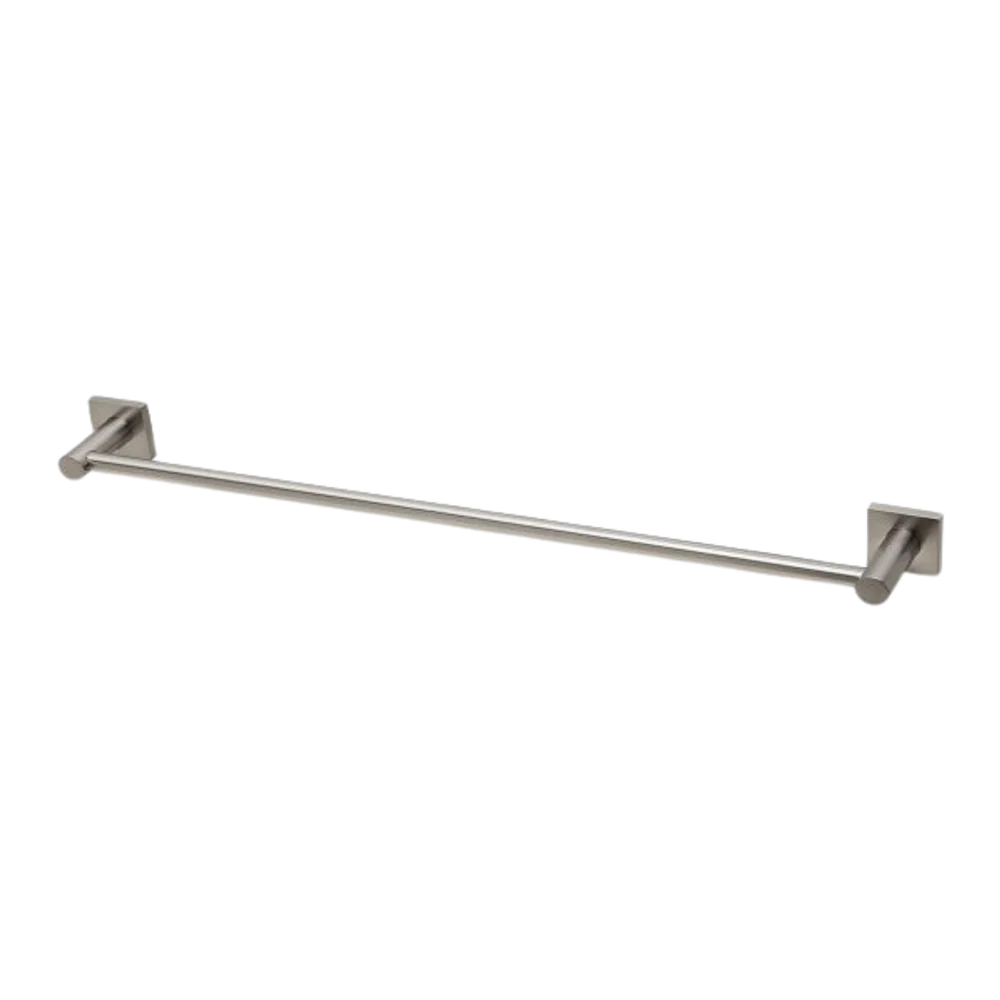 Phoenix Radii Single Towel Rail 600mm Square Plate Brushed Nickel - Image 3