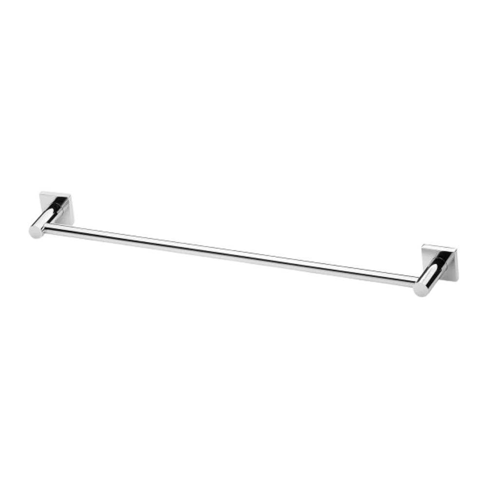 Phoenix Radii Single Towel Rail 600mm Square Plate Chrome