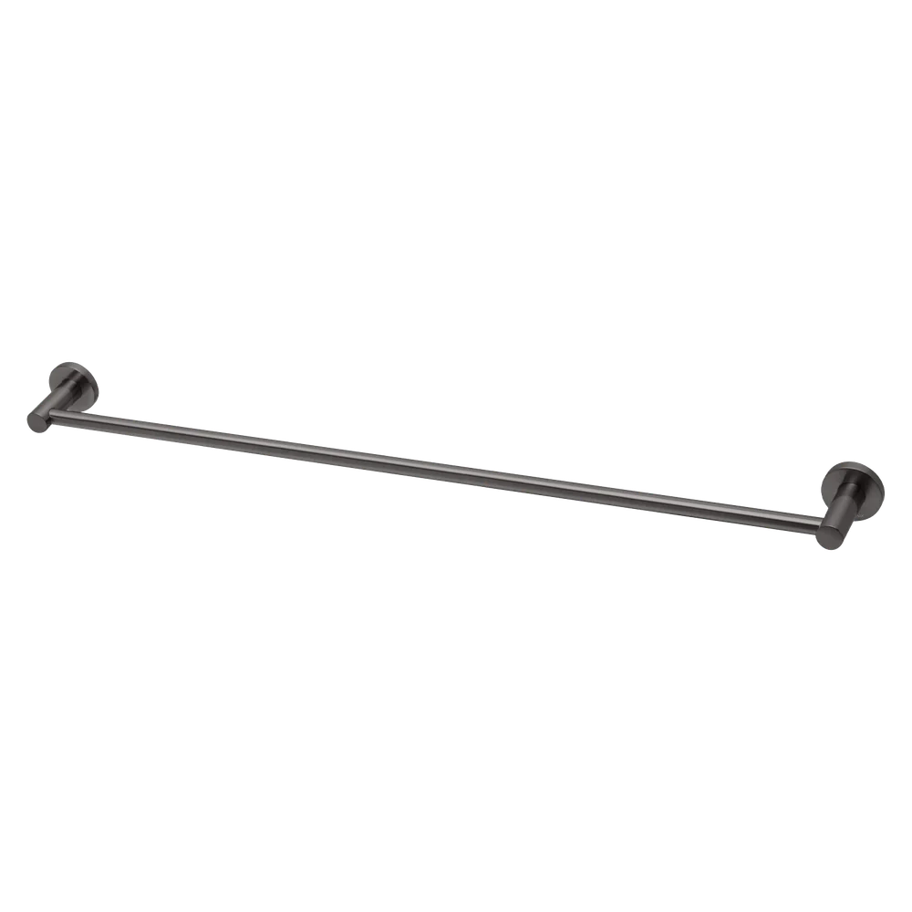 Phoenix Radii Single Towel Rail 800mm Round Plate Brushed Carbon - Image 3