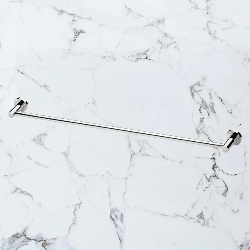 Phoenix Radii Single Towel Rail 800mm Round Plate Chrome - Image 2