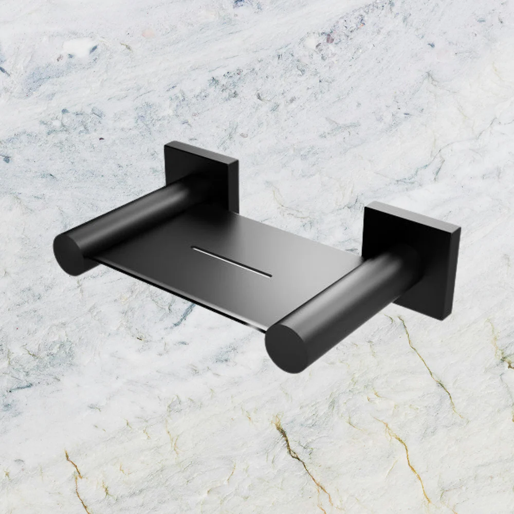 Phoenix Radii Soap Dish Square Plate Matte Black - Image 2