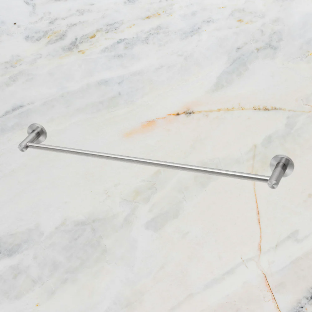 Phoenix Radii SS 316 Single Towel Rail Round Plate 600mm Stainless Steel - Image 2
