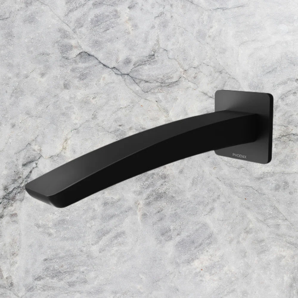 Phoenix Rush Wall Basin Outlet 180mm Matte Black - Image 2