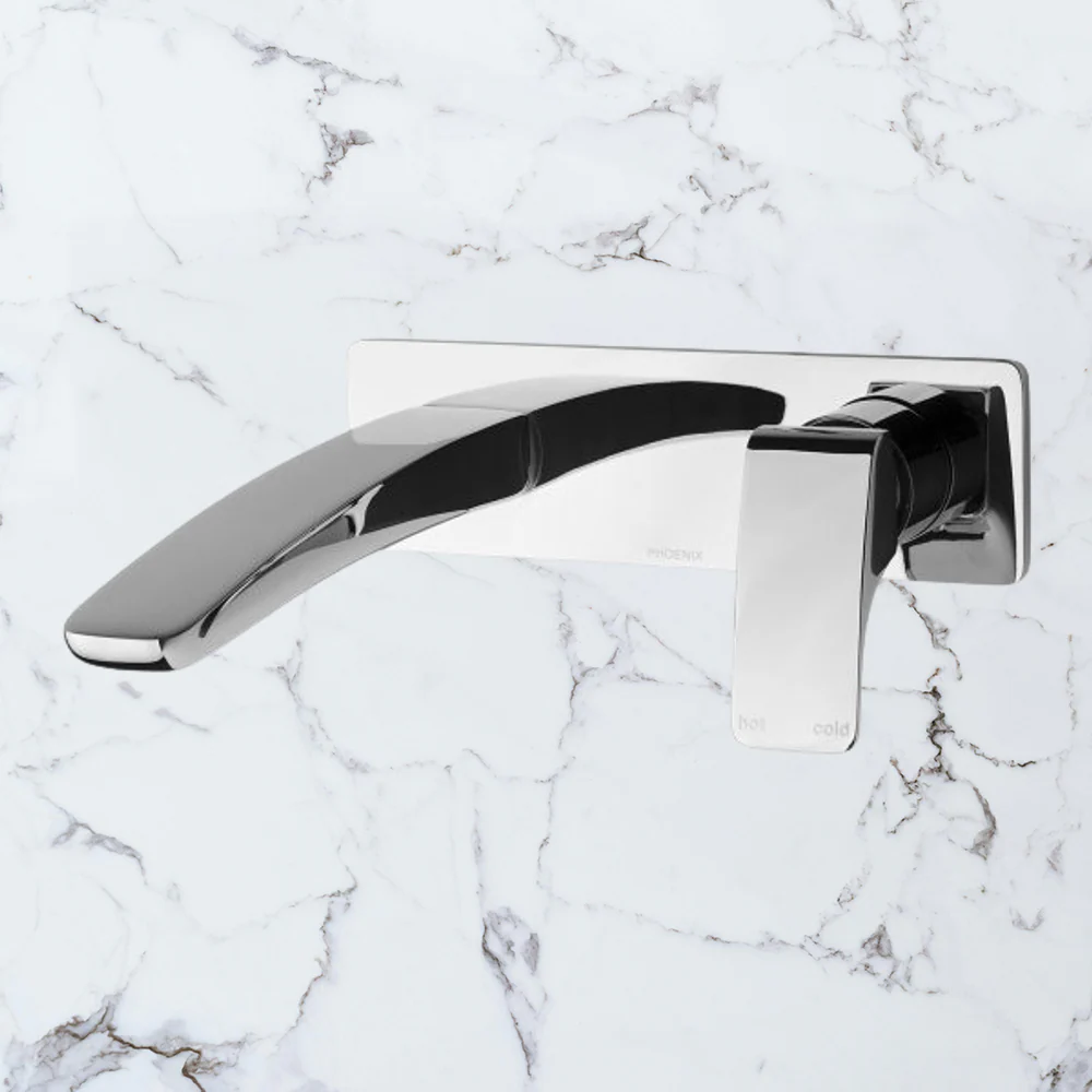 Phoenix Rush Wall Bath Mixer Set 180mm Chrome - Image 2