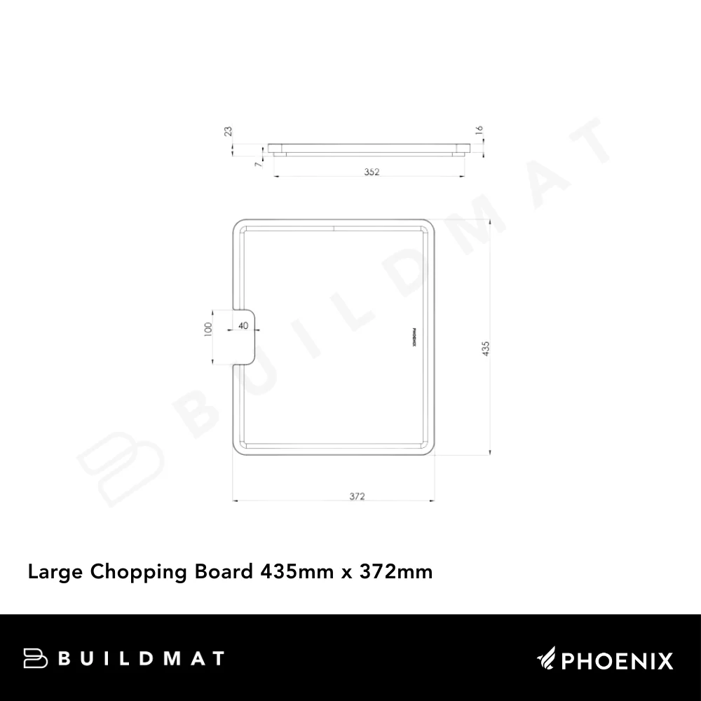 Phoenix Large Chopping Board 435mm x 372mm - Image 4