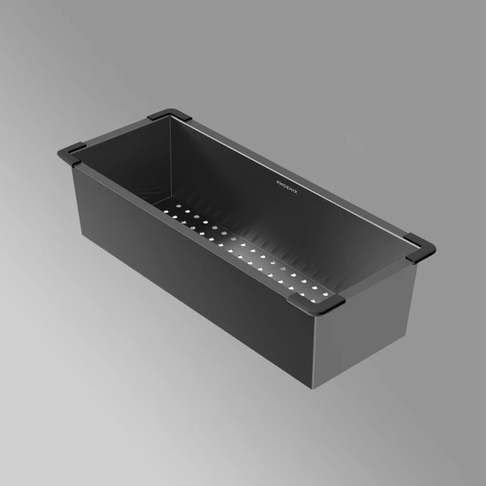 Phoenix Stainless Steel Colander Brushed Carbon - Image 2