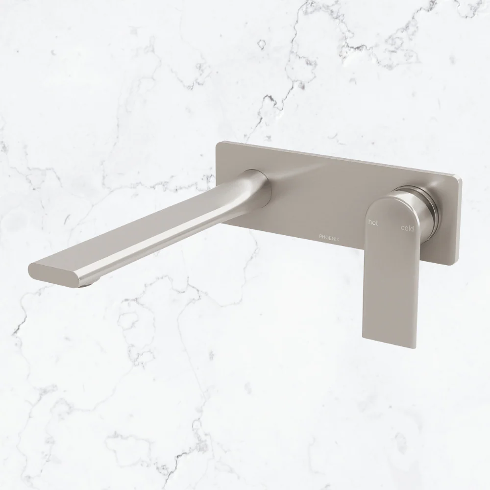 Phoenix Teel SwitchMix Wall Basin/Bath Mixer Set 200mm (Complete Kit) Lead Free Brushed Nickel - Image 2
