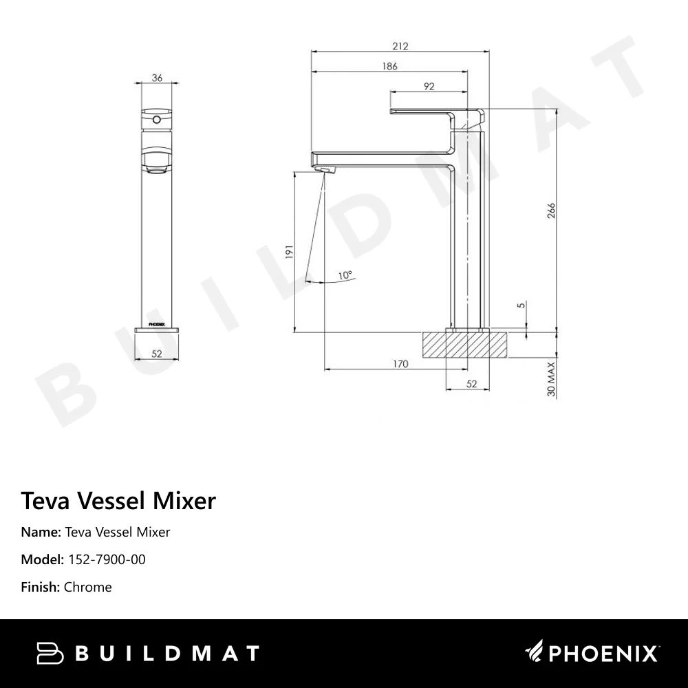 Phoenix Teva Vessel Mixer Chrome - Image 4