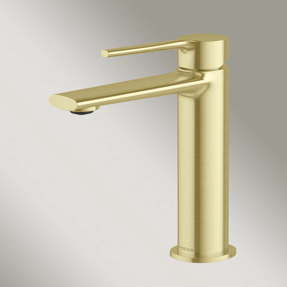 Phoenix Vask Basin Mixer Brushed Gold Lead Free - Image 2