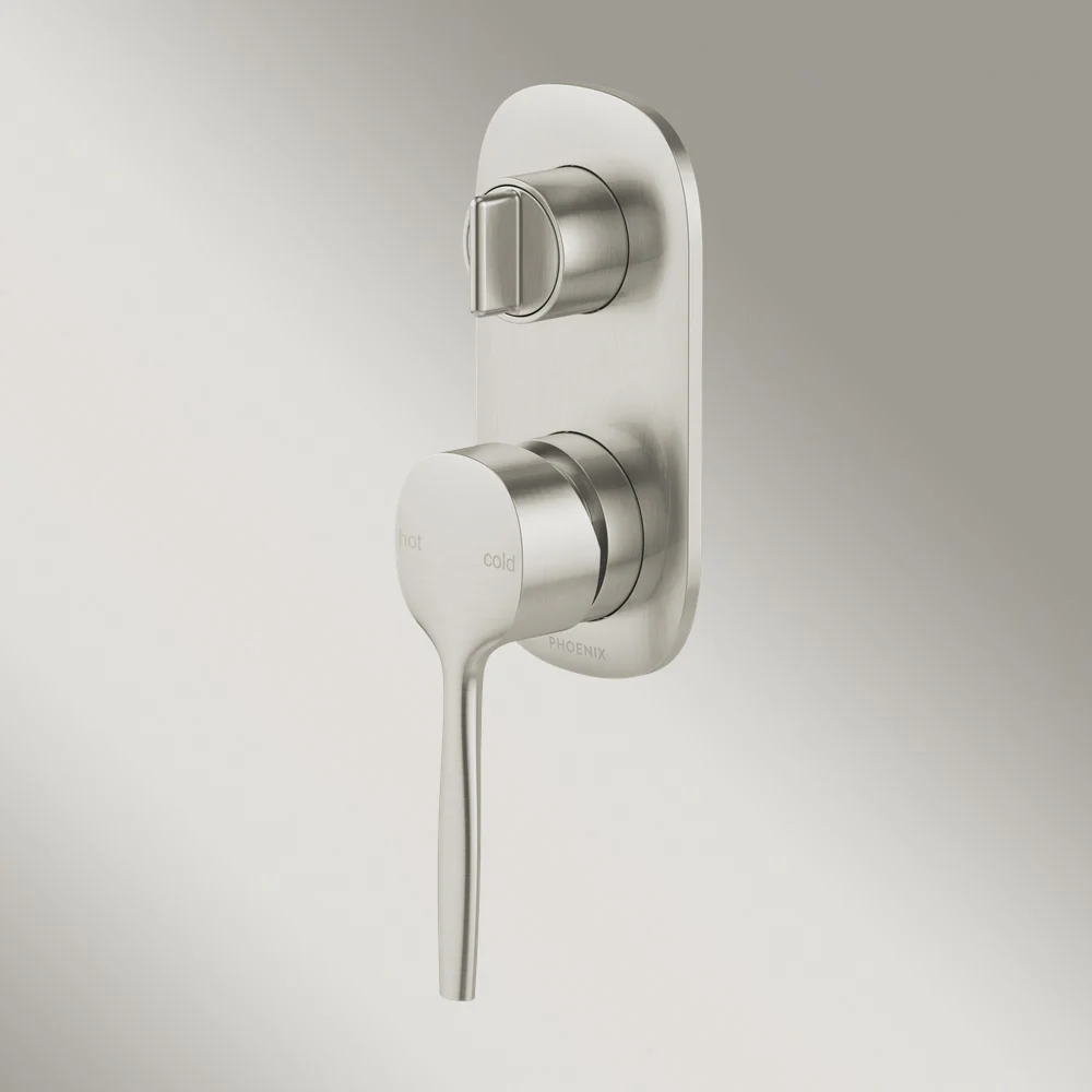 Phoenix Vask SwitchMix Shower/Bath Divertor Mixer (Complete Kit) Lead Free Brushed Nickel - Image 2