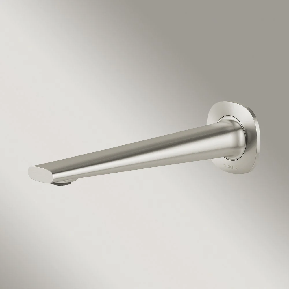 Phoenix Vask SwitchMix Wall Basin / Bath Outlet 200mm Lead Free Brushed Nickel - Image 2