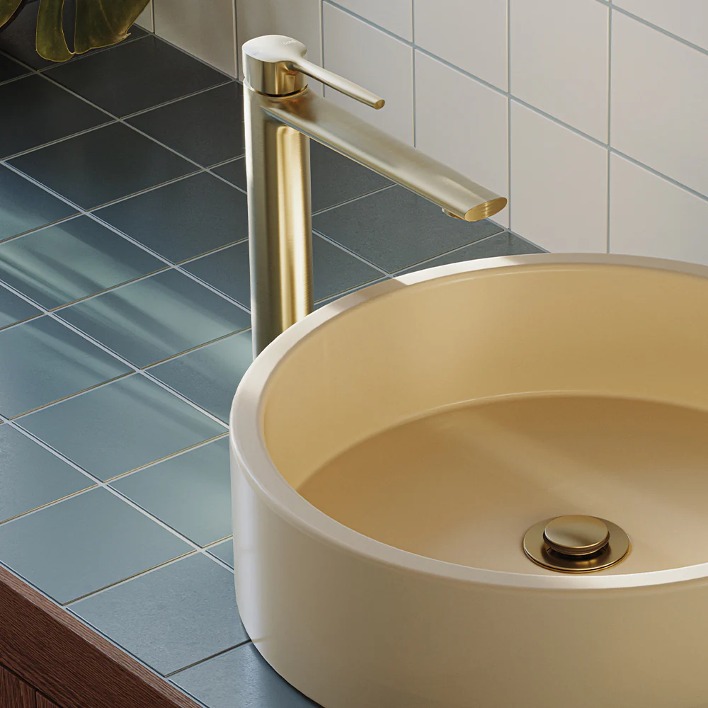 Phoenix Vask Vessel Mixer Brushed Gold Lead Free - Image 2