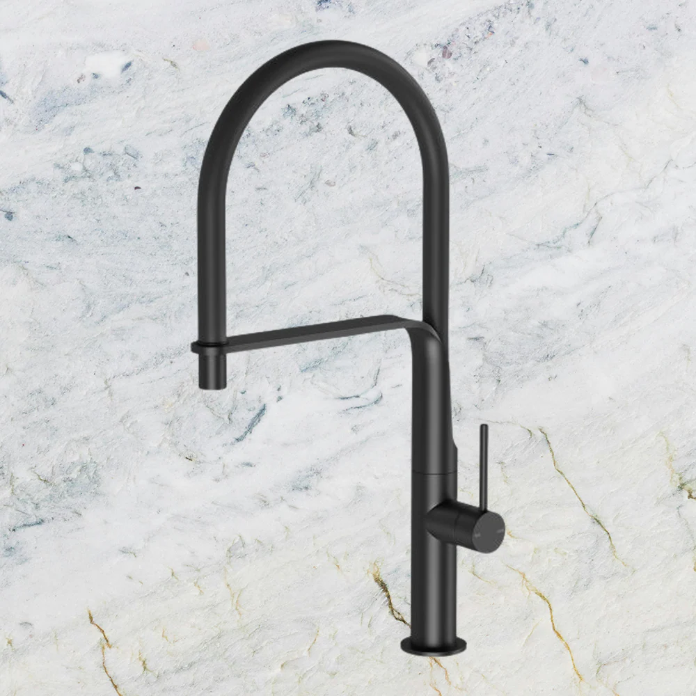 Phoenix Vido Flexible Hose Sink Mixer 200mm Matte Black - Image 2