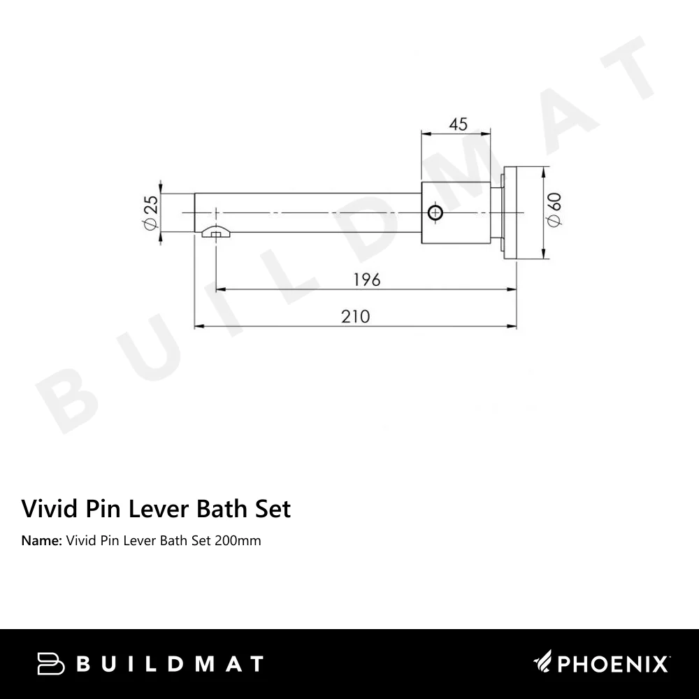 Phoenix Vivid Pin Lever Bath Set 200mm Lead Free Chrome - Image 4