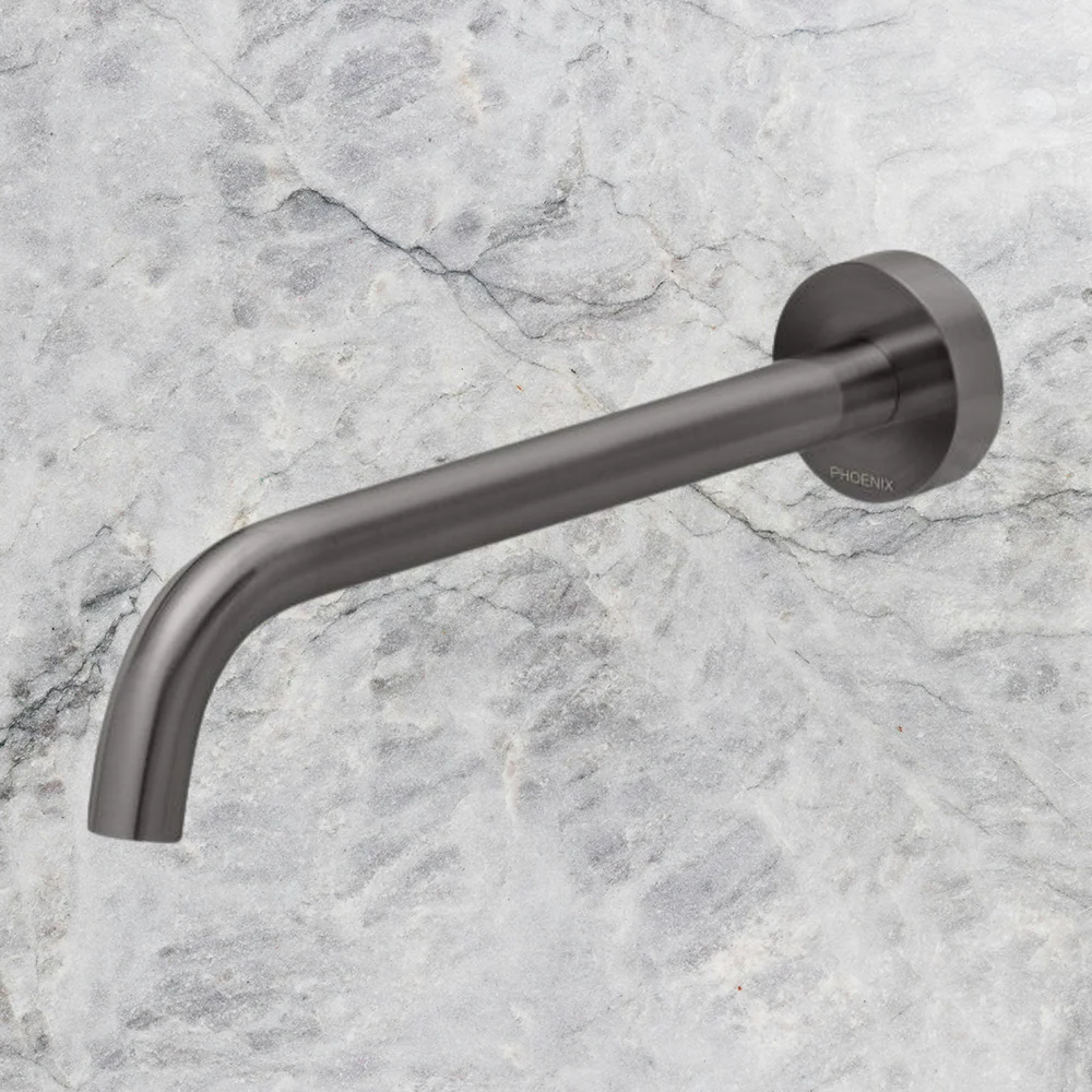 Phoenix Vivid Slimline Bath Outlet 230mm Curved Brushed Carbon - Image 2