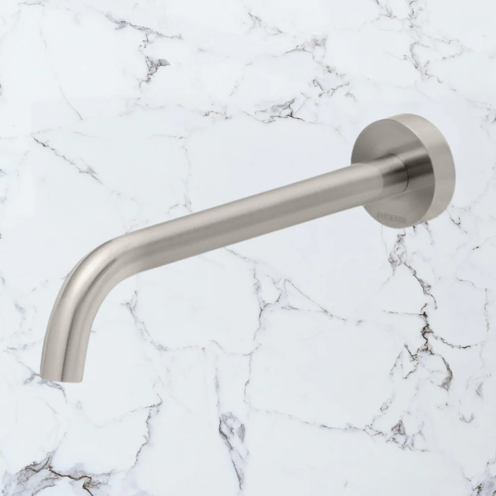 Phoenix Vivid Slimline Bath Outlet 230mm Curved Brushed Nickel - Image 2