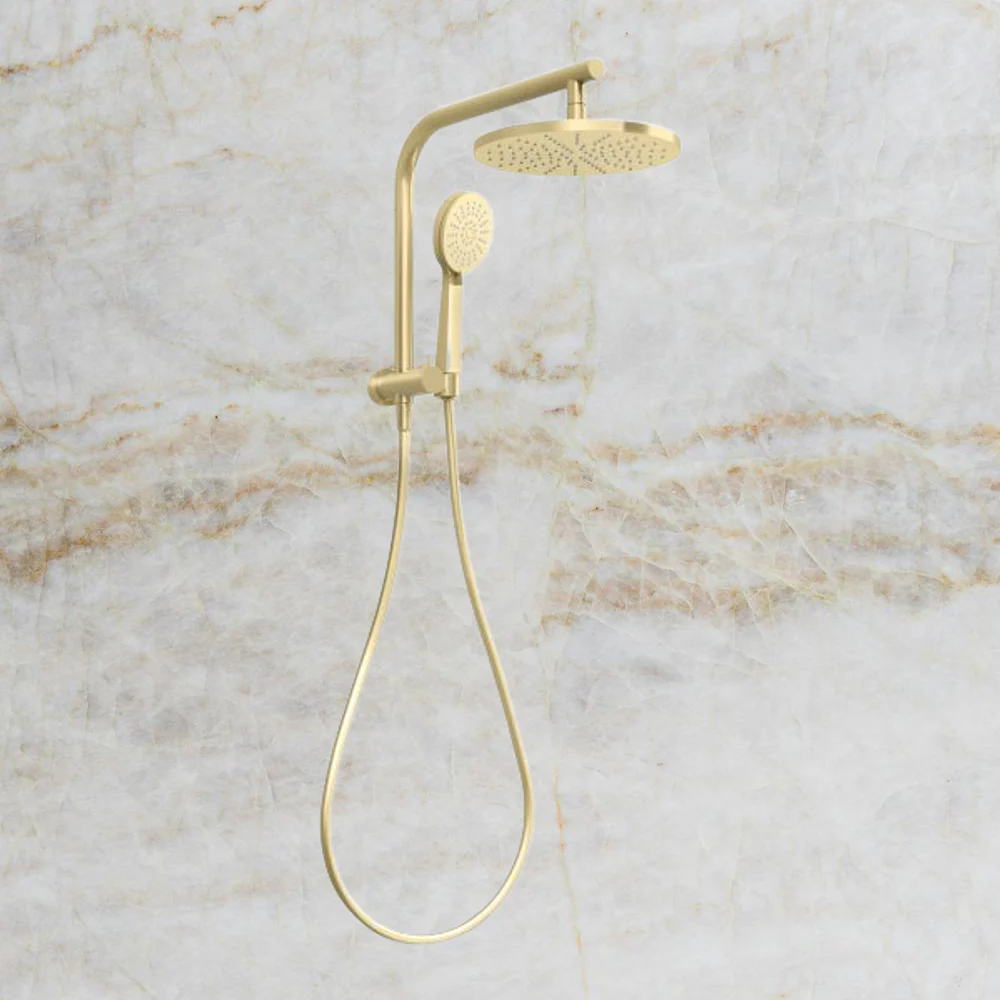 Phoenix Vivid Slimline Compact Twin Shower Brushed Gold - Image 2