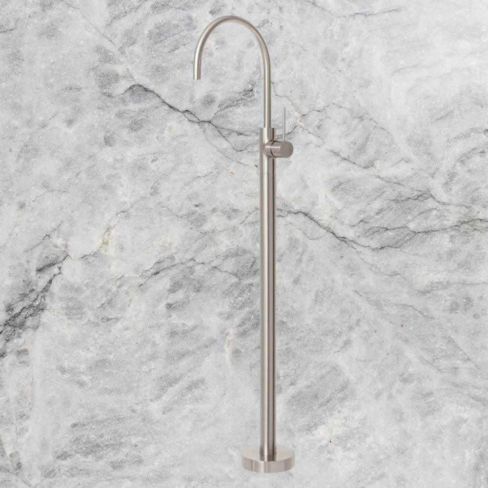 Phoenix Vivid Slimline Floor Mounted Bath Mixer Brushed Nickel - Image 2
