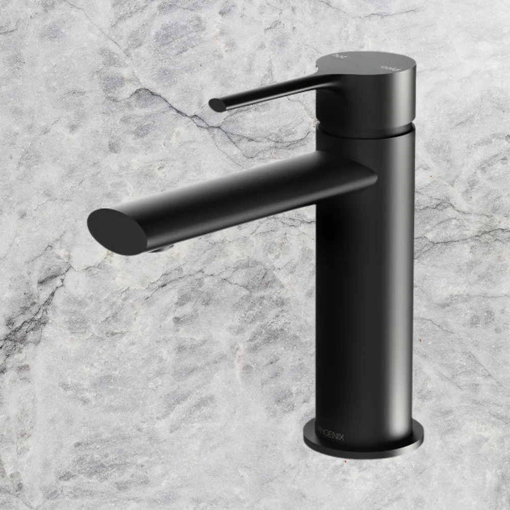 Phoenix Vivid Slimline Oval Basin Mixer Matte Black - Image 2