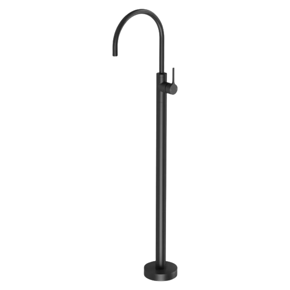 Phoenix Vivid Slimline Oval Floor Mounted Bath Mixer Matte Black - Image 3