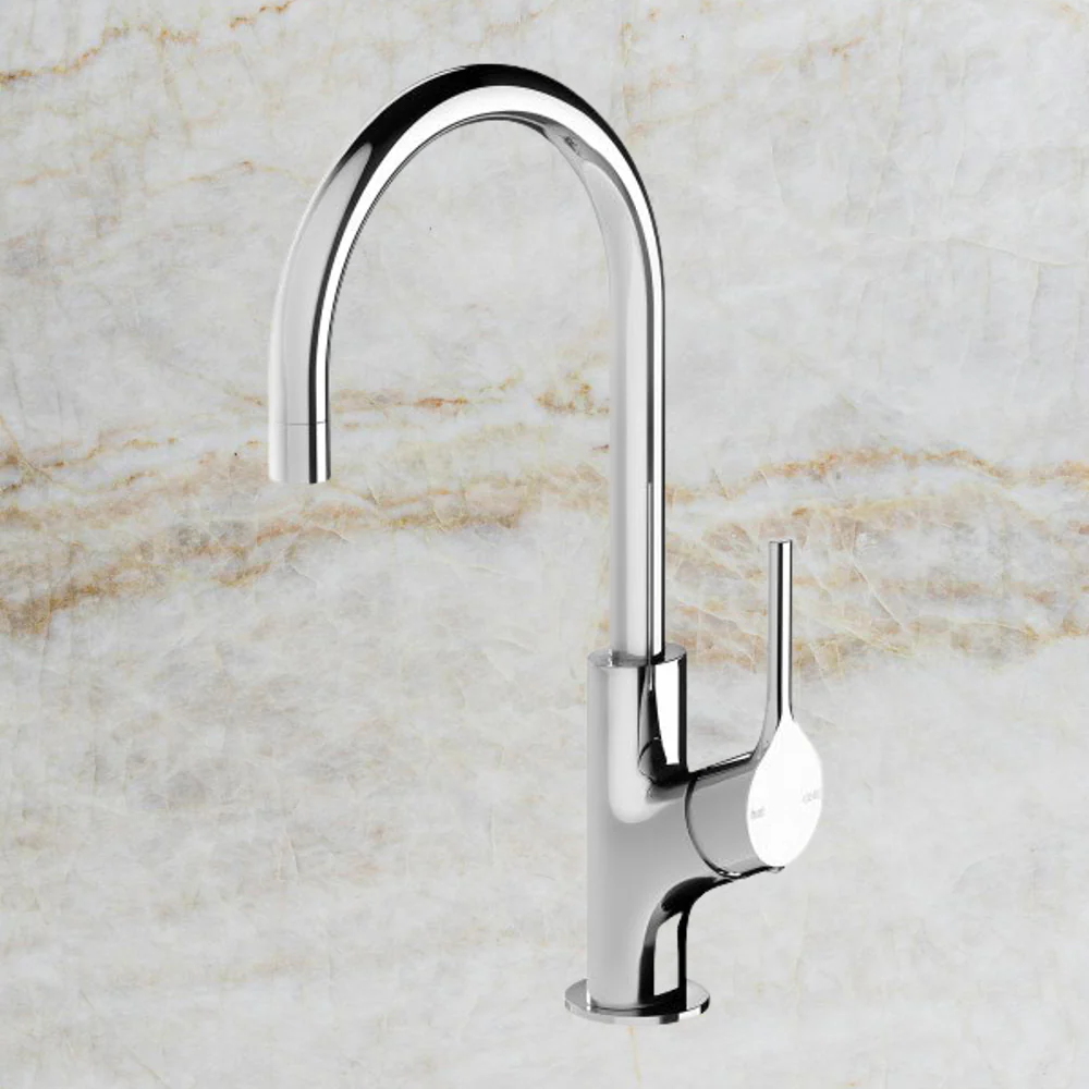 Phoenix Vivid Slimline Oval Sink Mixer 160mm Gooseneck Chrome - Image 2