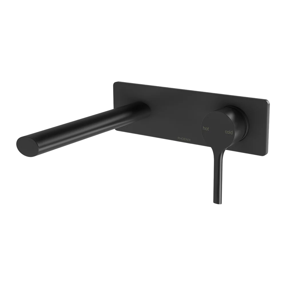 Phoenix Vivid Slimline Oval SwitchMix Wall Basin/Bath Mixer Set 175mm (Fit-Off Kit) Matte Black - Image 3
