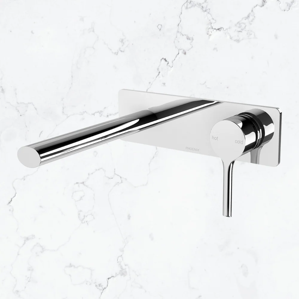Phoenix Vivid Slimline Oval SwitchMix Wall Basin/Bath Mixer Set 175mm (Fit-Off Kit) Lead Free Chrome - Image 2