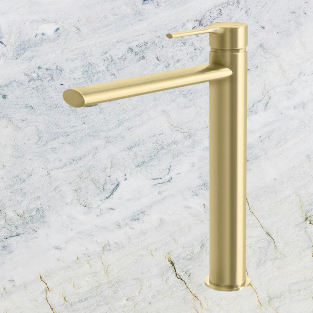 Phoenix Vivid Slimline Oval Vessel Mixer Brushed Gold - Image 2