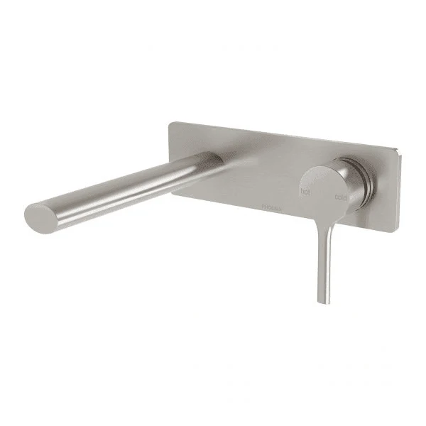 Phoenix Vivid Slimline Oval Wall Basin Mixer Set 175mm Brushed Nickel