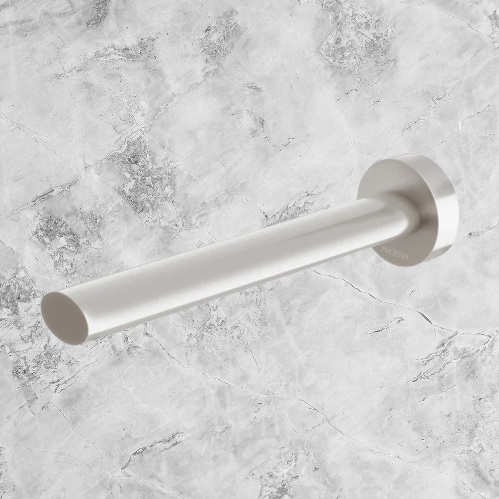Phoenix Vivid Slimline Oval Wall Basin Outlet 180mm Brushed Nickel - Image 2