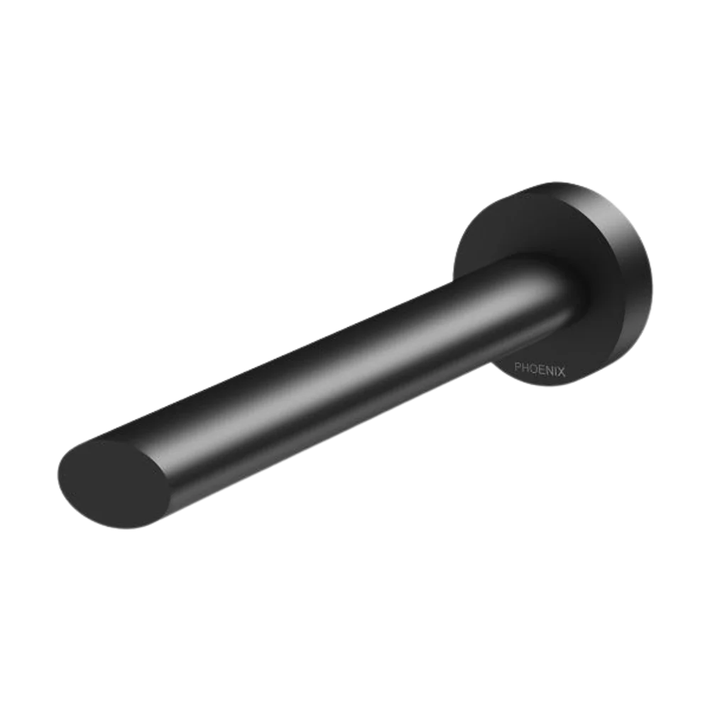 Phoenix Vivid Slimline Oval Wall Bath Outlet 180mm Matte Black - Image 3