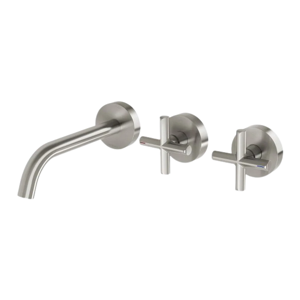 Phoenix Vivid Slimline Plus Wall Basin / Bath Hostess Set 180mm Outlet Brushed Nickel - Image 3