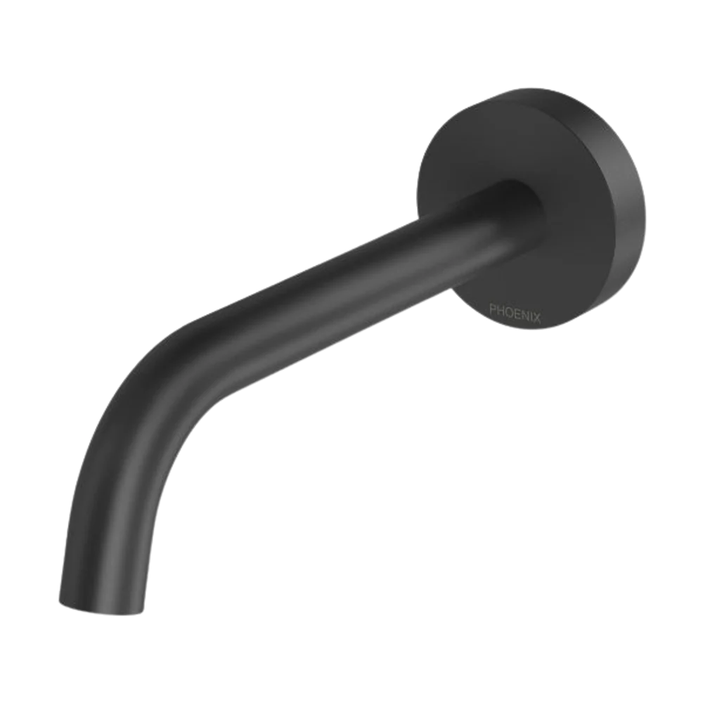 Phoenix Vivid Slimline Plus Wall Basin / Bath Outlet 180mm Matte Black - Image 2