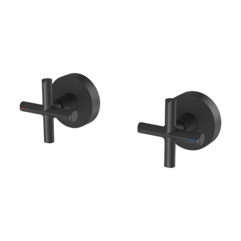 Phoenix Vivid Slimline Plus Wall Top Assemblies 15mm Extended Spindles Matte Black - Image 3