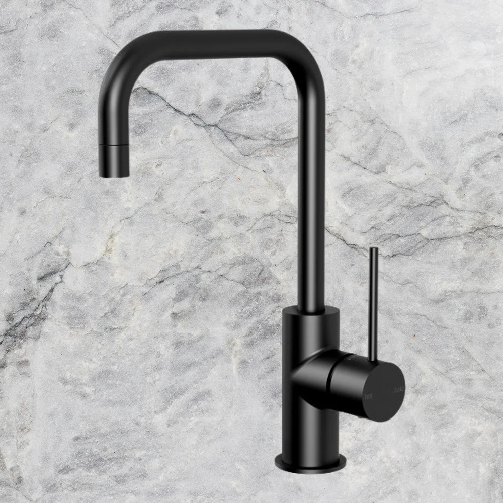 Phoenix Vivid Slimline Sink Mixer 160mm Squareline Matte Black - Image 2