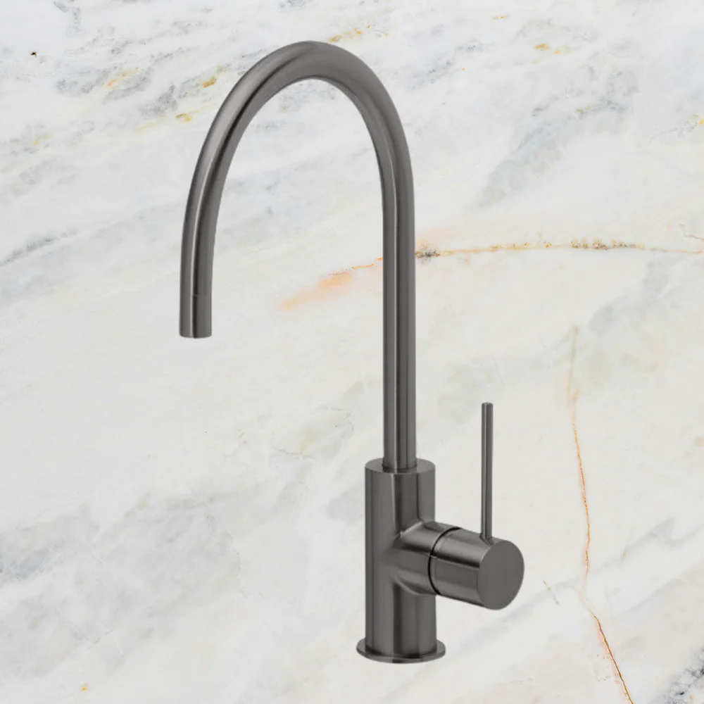Phoenix Vivid Slimline Sink Mixer 220mm Gooseneck Brushed Carbon - Image 2