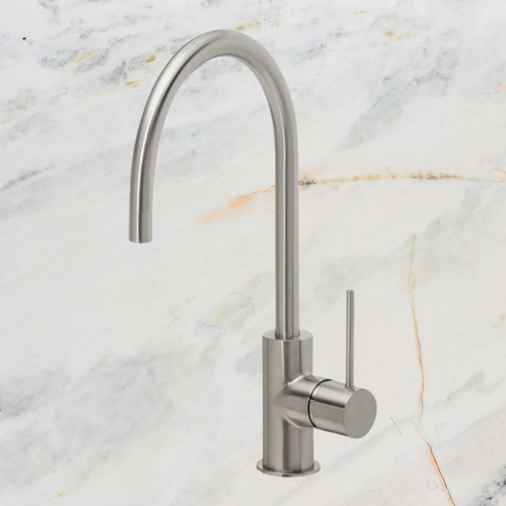 Phoenix Vivid Slimline Oval Sink Mixer 220mm Gooseneck Lead Free Brushed Nickel - Image 2