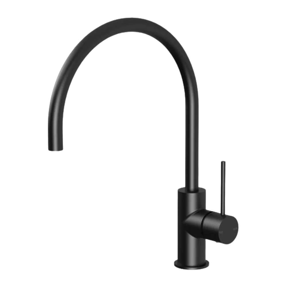 Phoenix Vivid Slimline Sink Mixer 220mm Gooseneck Matte Black Lead Free
