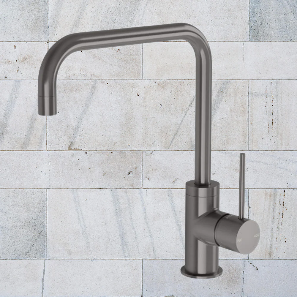 Phoenix Vivid Slimline Sink Mixer 220mm Squareline Brushed Carbon - Image 2