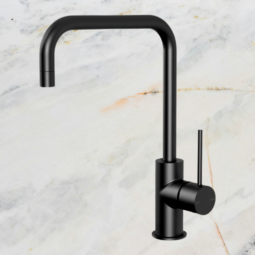 Phoenix Vivid Slimline Sink Mixer 220mm Squareline Matte Black - Image 2