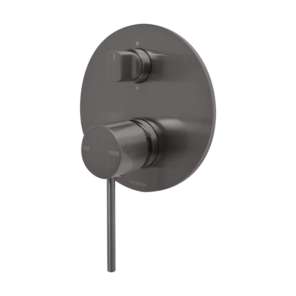 Phoenix Vivid Slimline SwitchMix Shower/Bath Diverter Mixer (Complete Kit) Brushed Carbon Lead Free