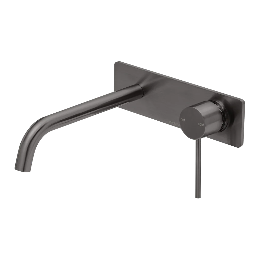 Phoenix Vivid Slimline SwitchMix Wall Basin/Bath Mixer Set 230mm (Complete Kit) Lead Free Brushed Carbon