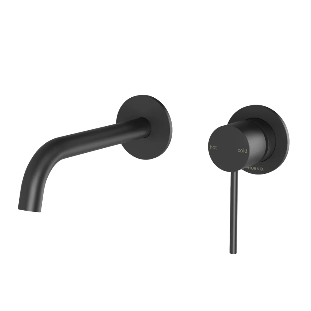 Phoenix Vivid Slimline SwitchMix Wall Basin/Bath Mixer Set 60mm Backplates (Fit-Off Kit) Lead Free Matte Black